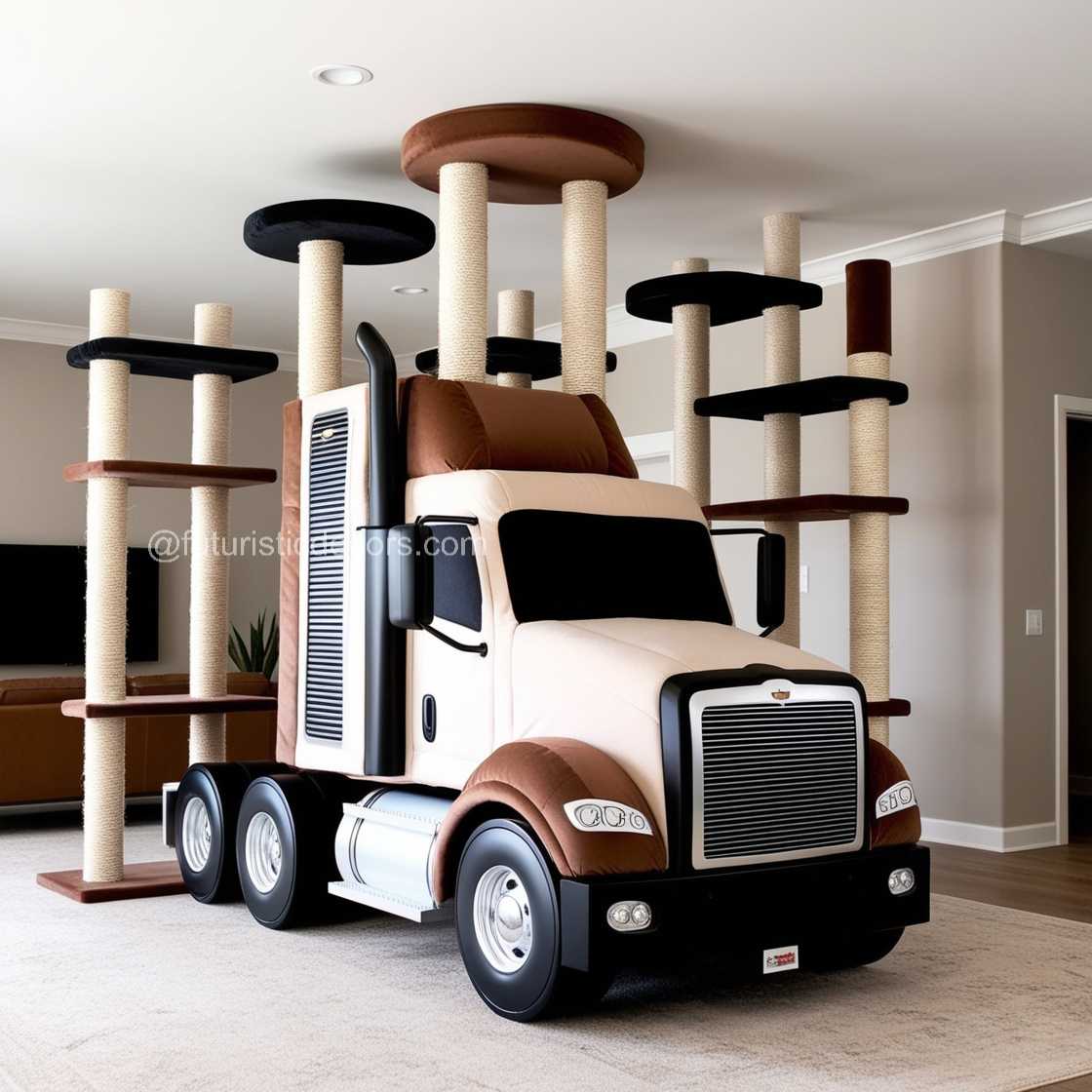 Semi Truck Cat Tower