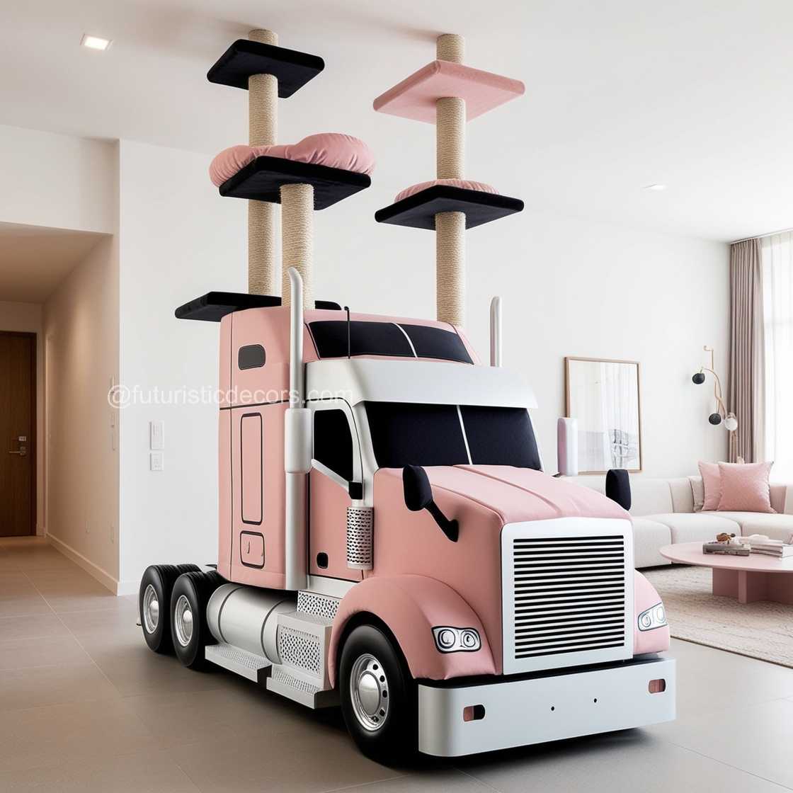 Semi Truck Cat Tower