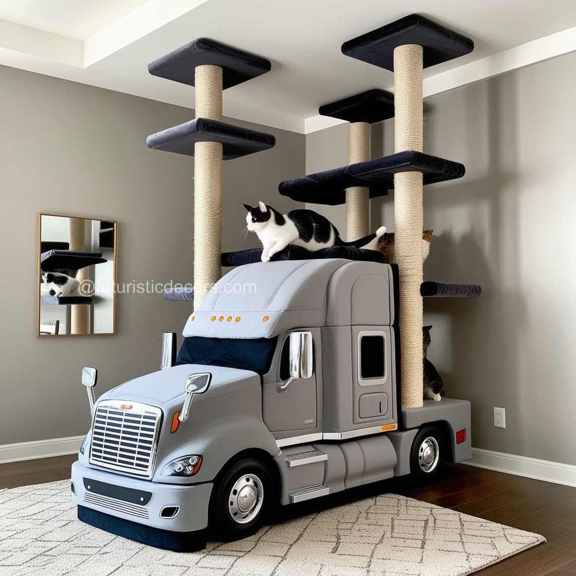 Semi Truck Cat Tower