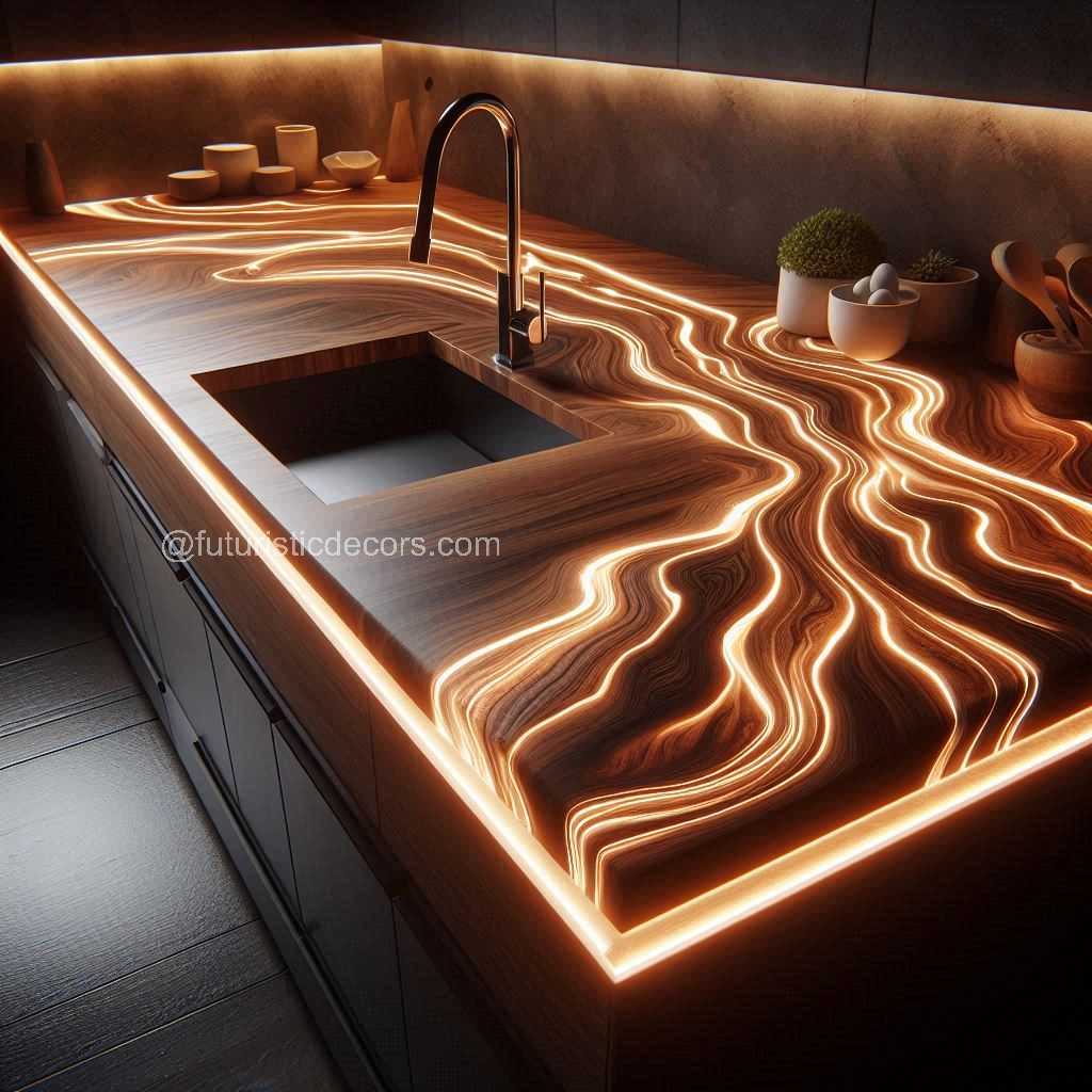 Illuminating Wood Countertops