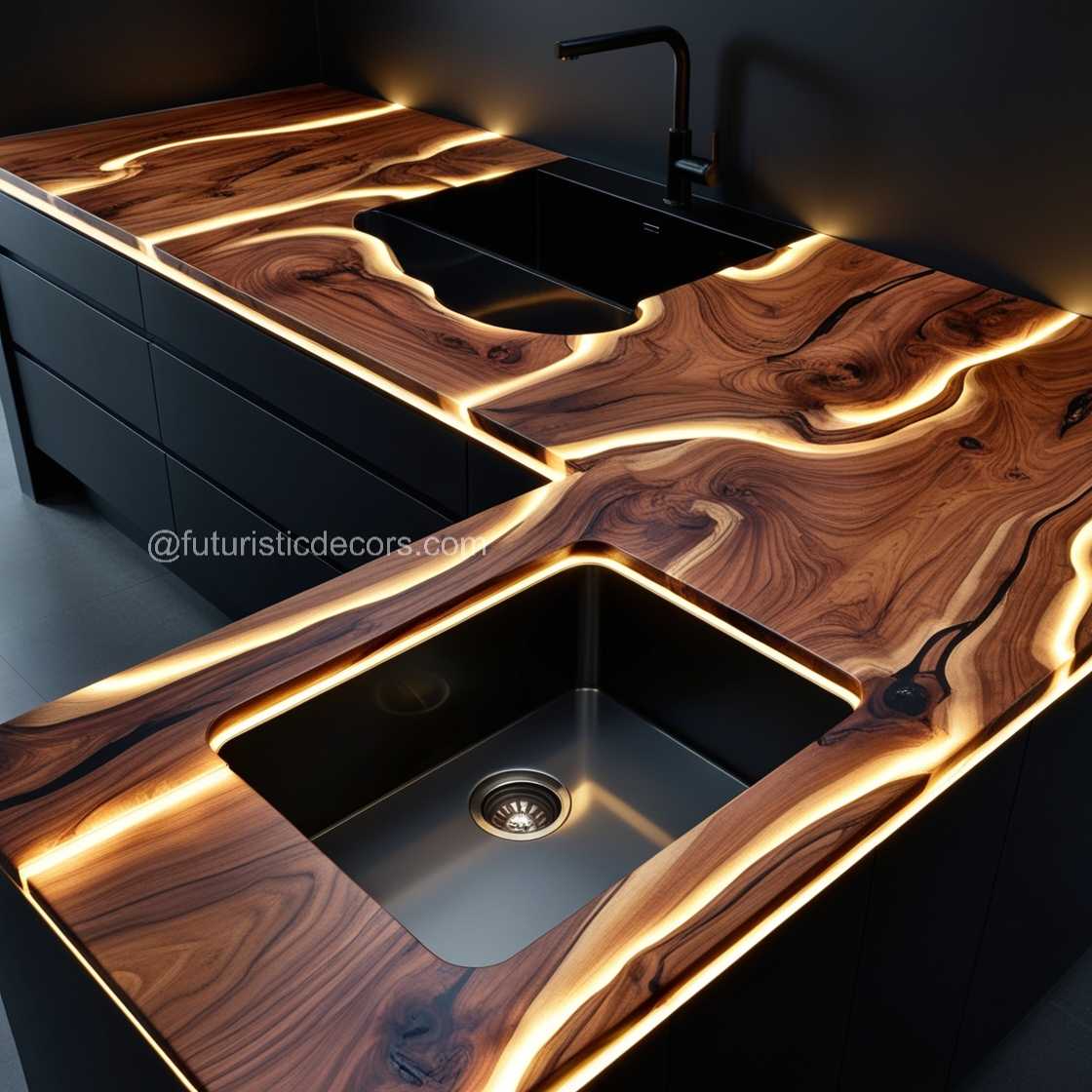 Illuminating Wood Countertops