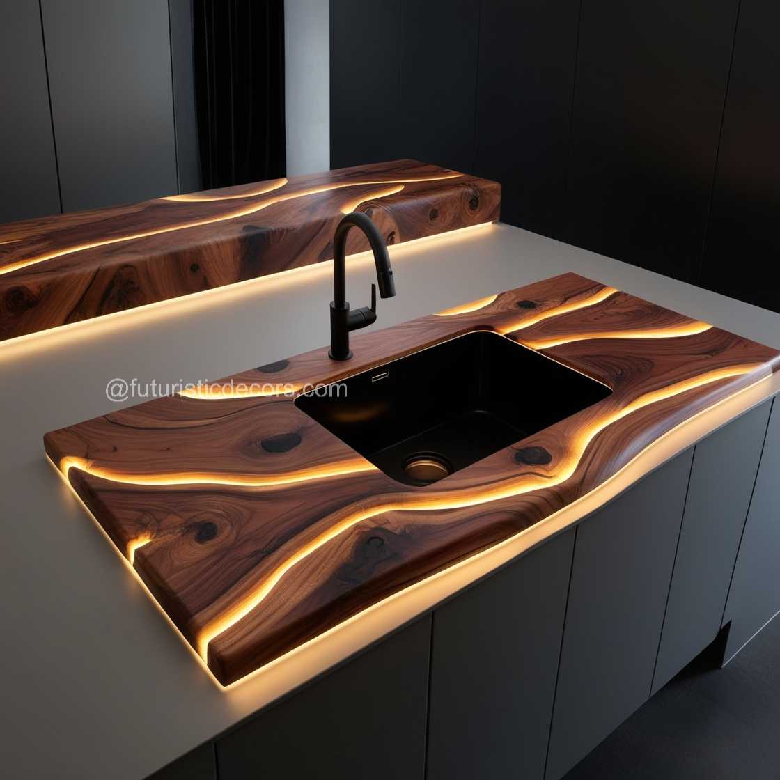 Illuminating Wood Countertops