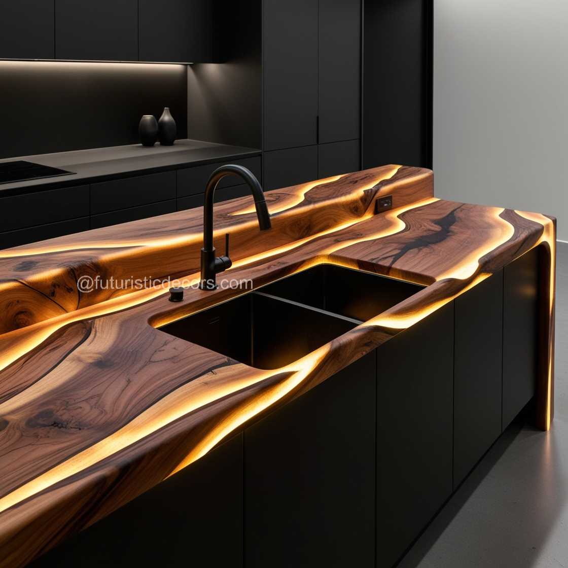 Illuminating Wood Countertops