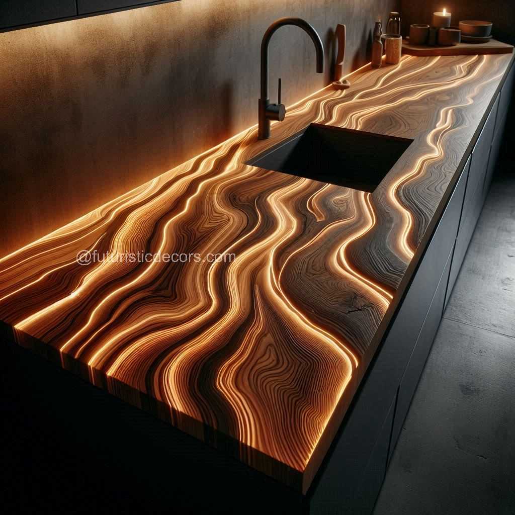 Illuminating Wood Countertops