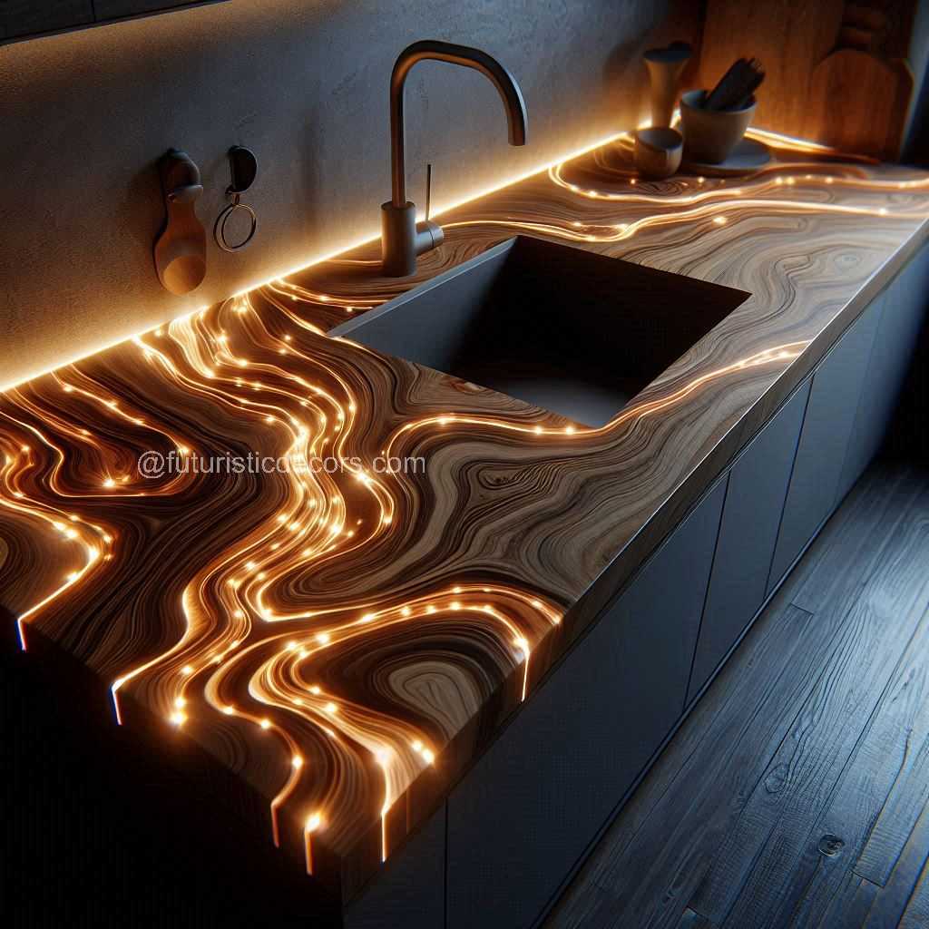 Illuminating Wood Countertops