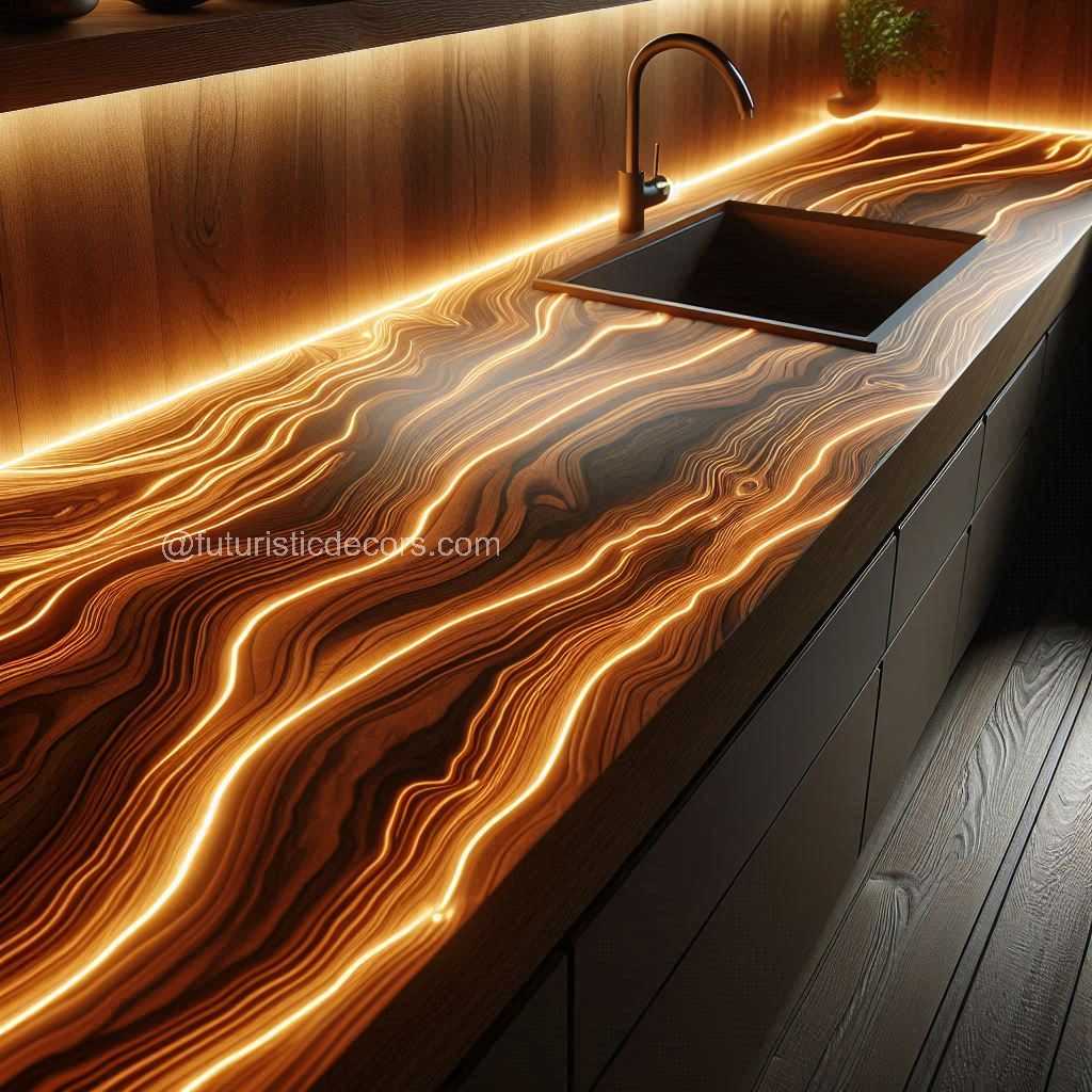 Illuminating Wood Countertops