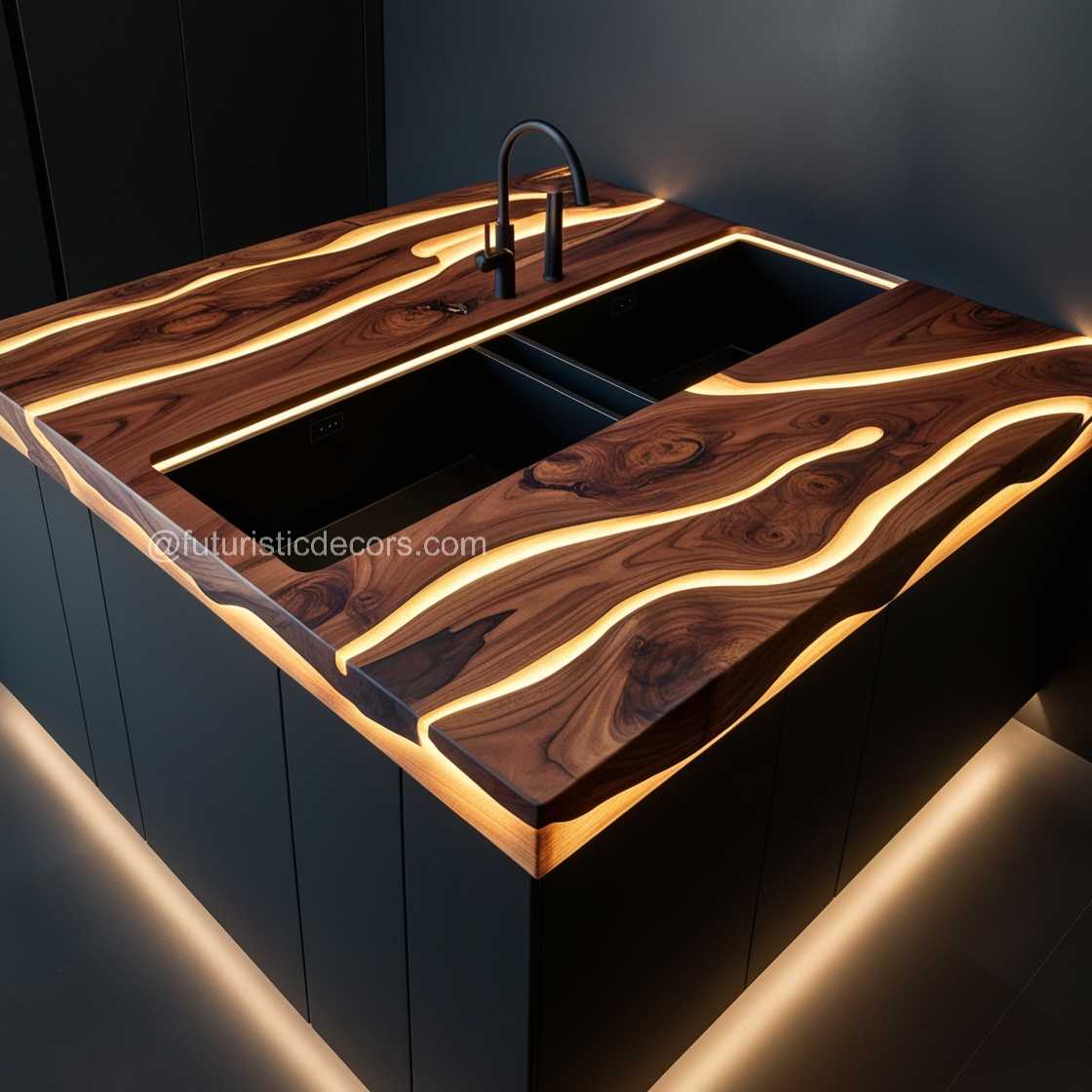 Illuminating Wood Countertops