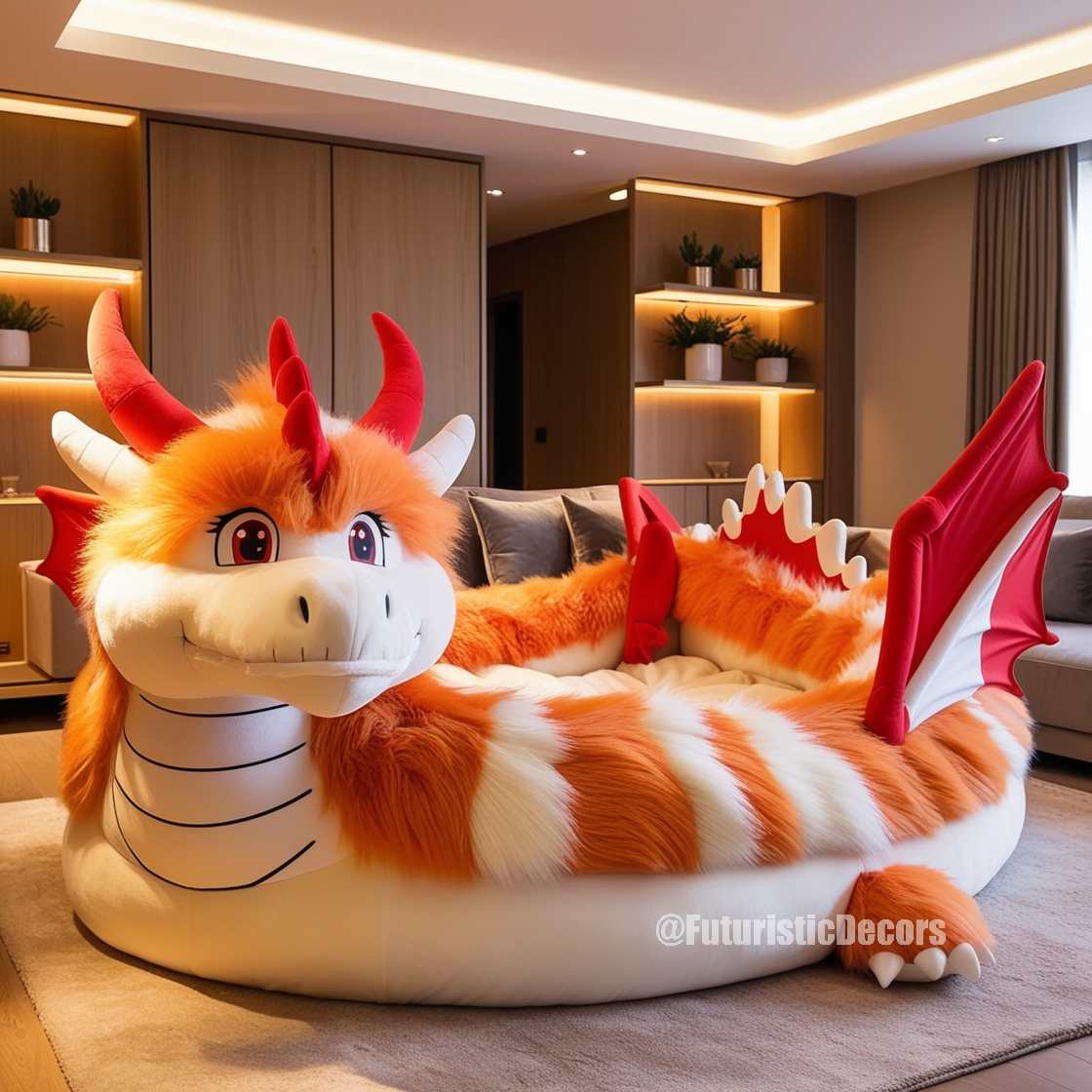 Giant Fur Dragon Loungers