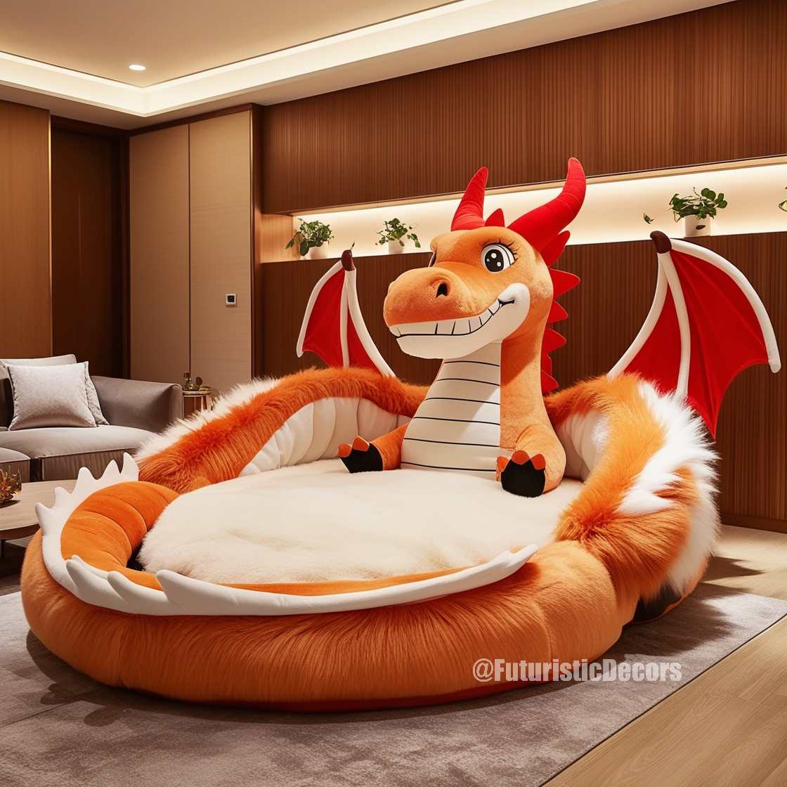 Giant Fur Dragon Loungers