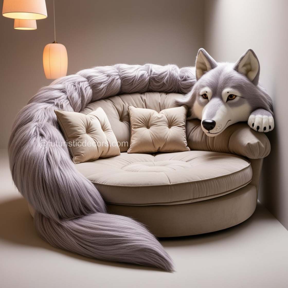 Giant Wolf Lounging Pod