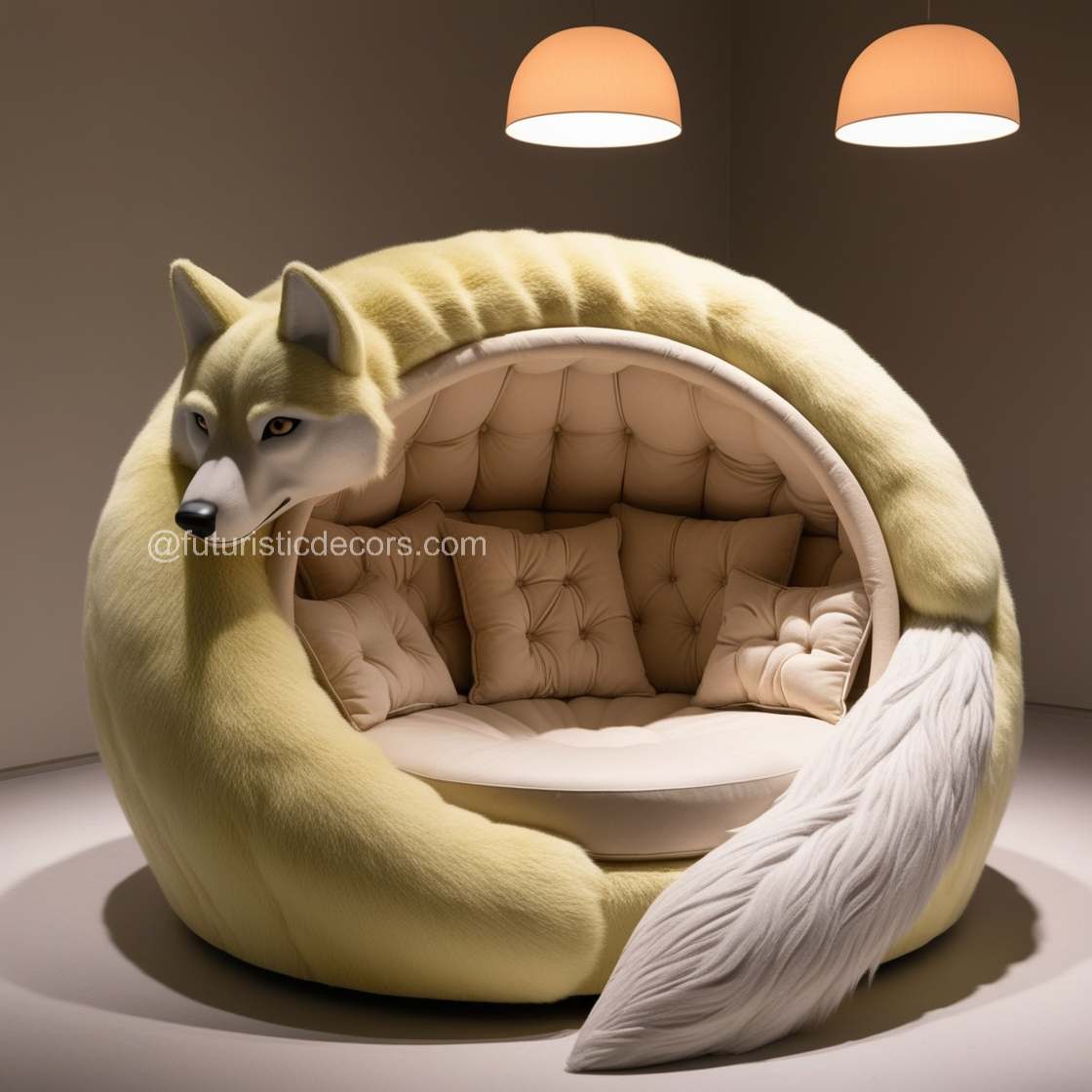 Giant Wolf Lounging Pod