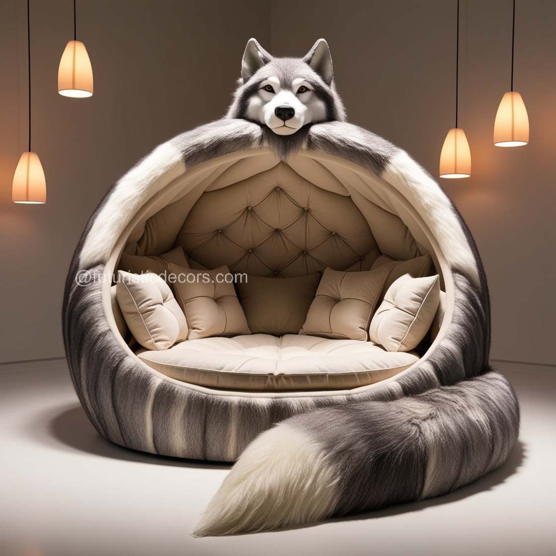 Giant Wolf Lounging Pod