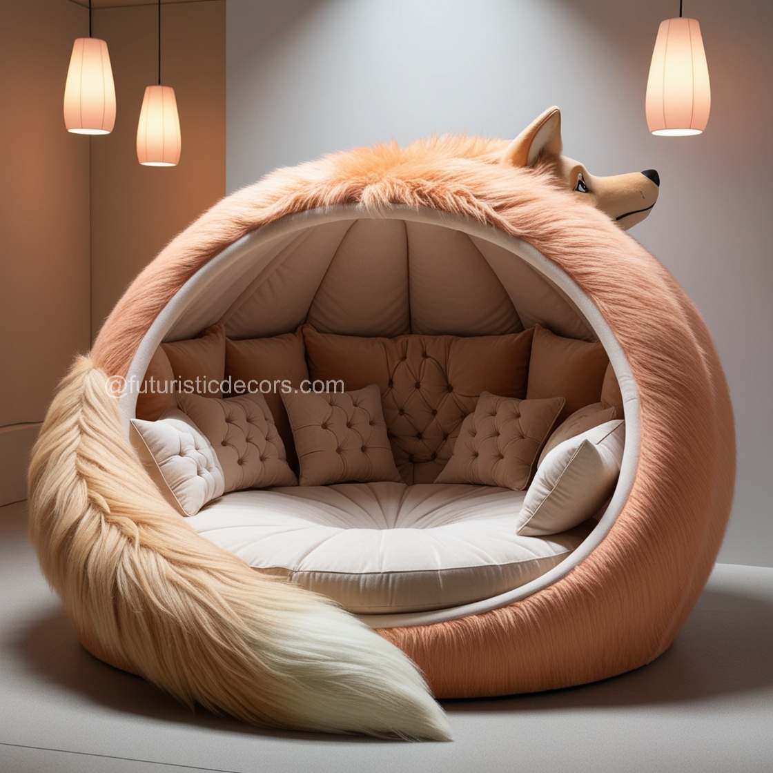 Giant Wolf Lounging Pod