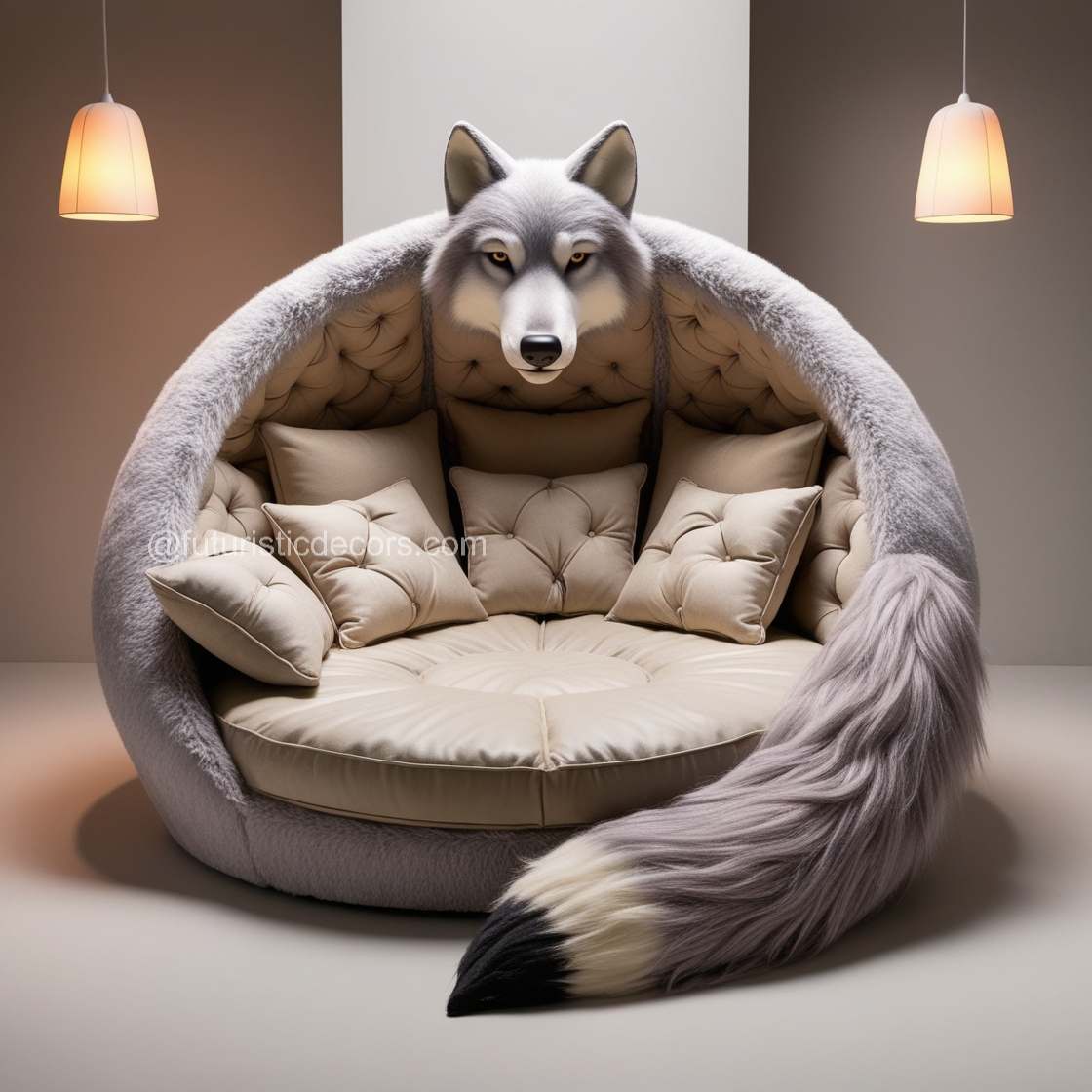 Giant Wolf Lounging Pod