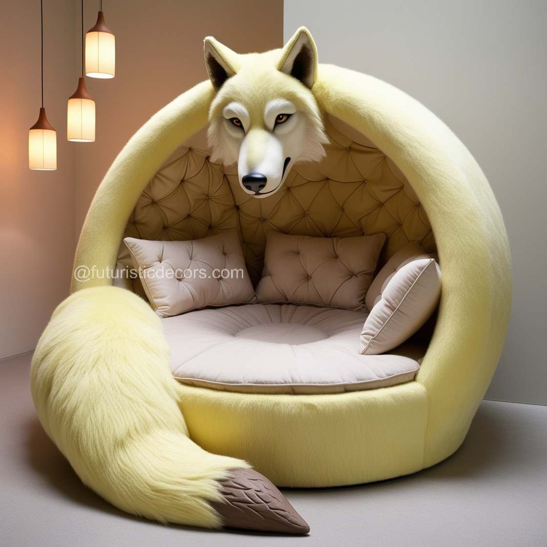 Giant Wolf Lounging Pod