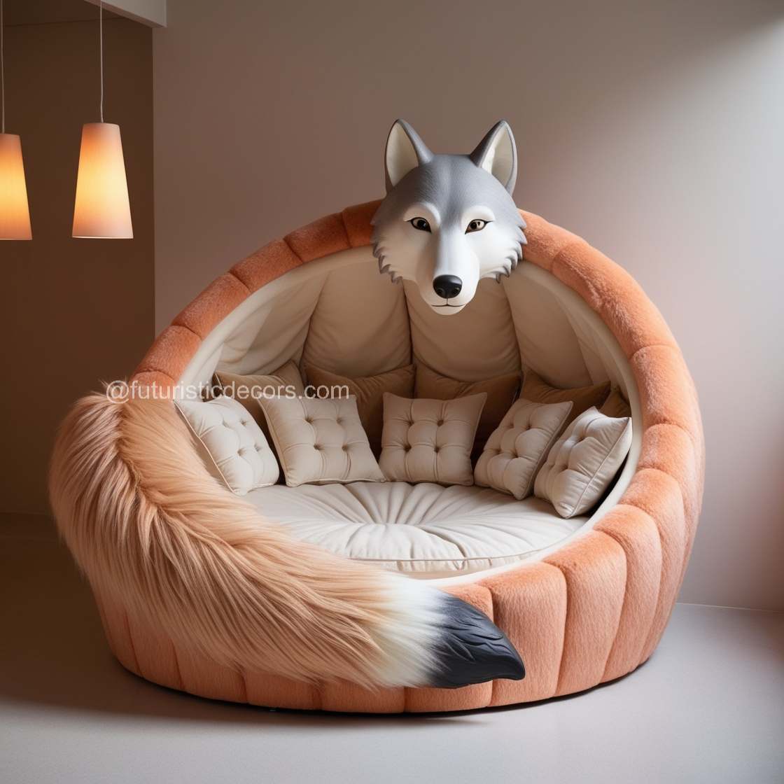 Giant Wolf Lounging Pod