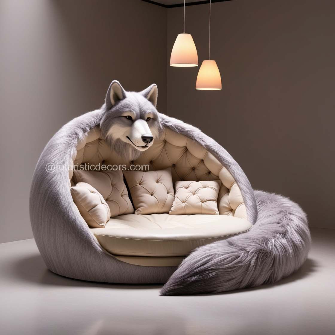 Giant Wolf Lounging Pod