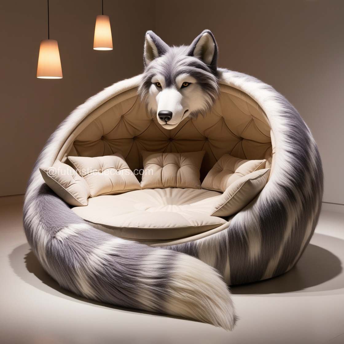 Giant Wolf Lounging Pod