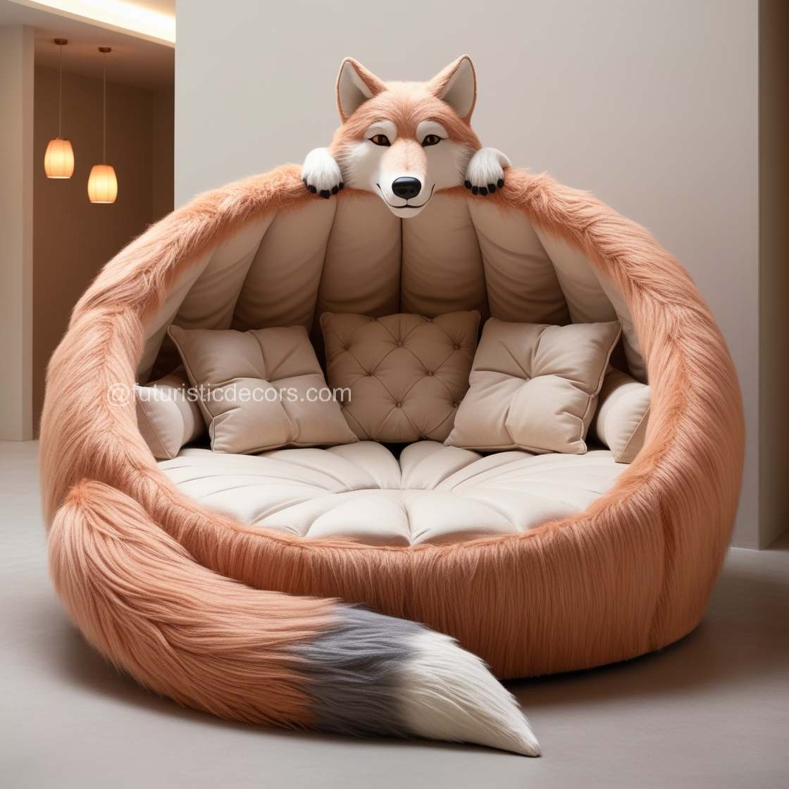 Giant Wolf Lounging Pod