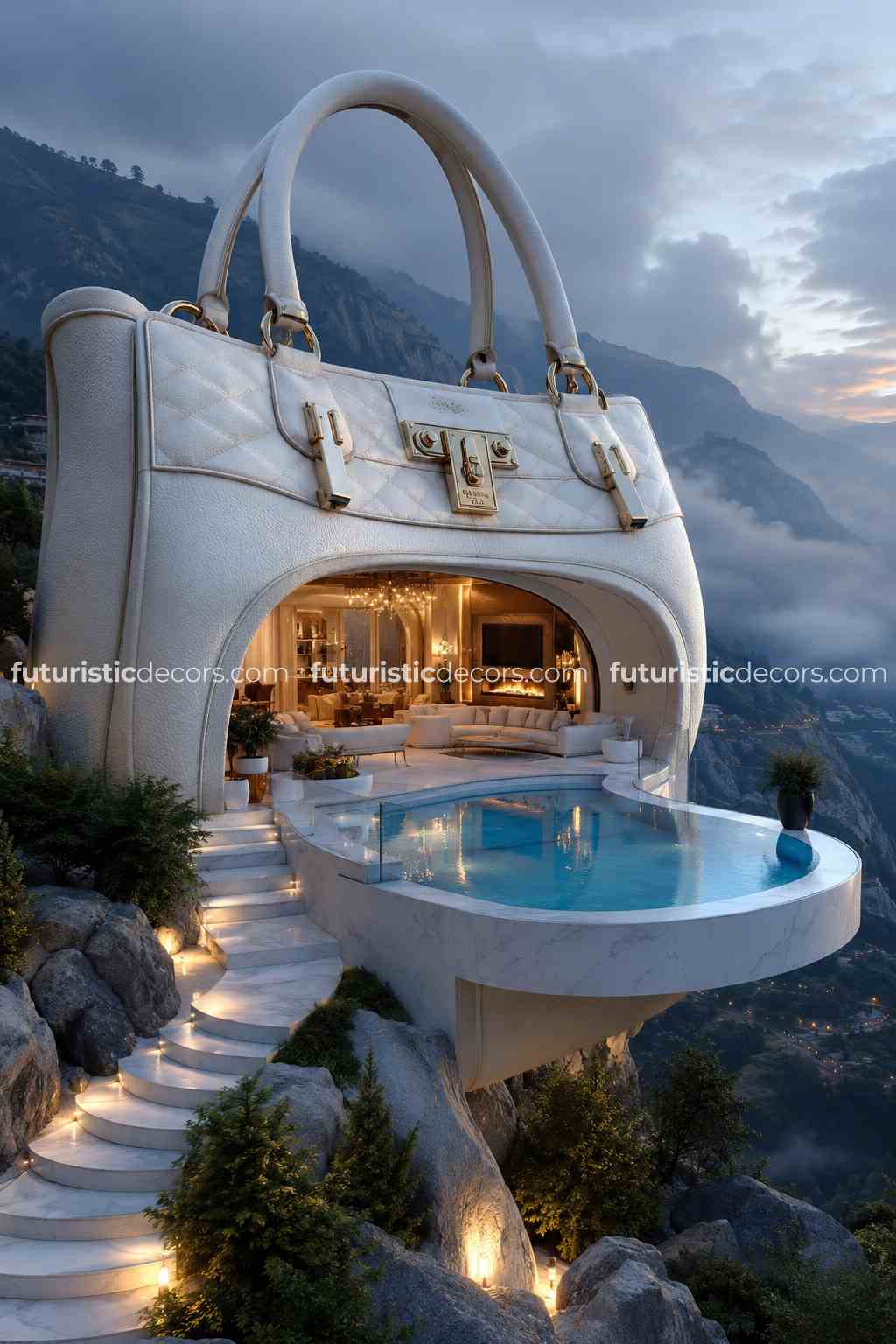 giant handbag-inspired villas