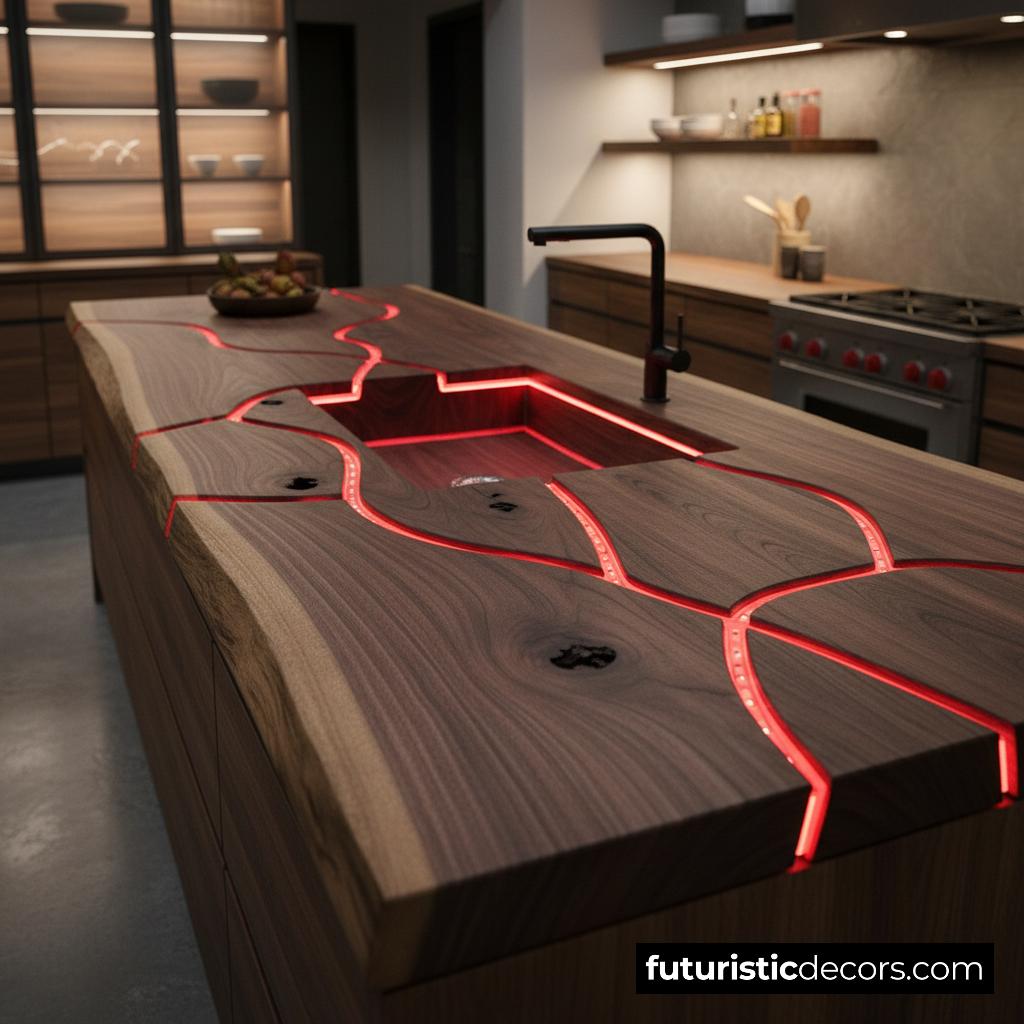 Illuminating Wood Countertops