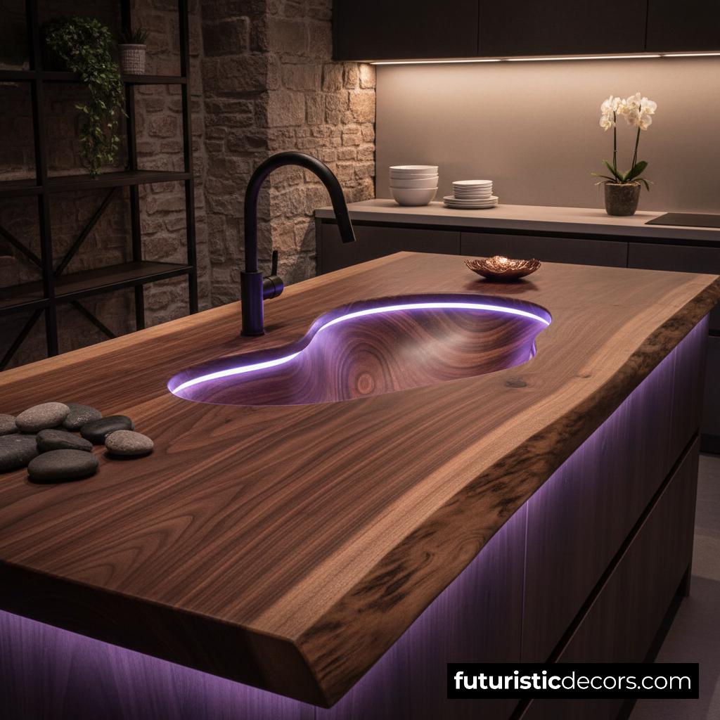 Illuminating Wood Countertops