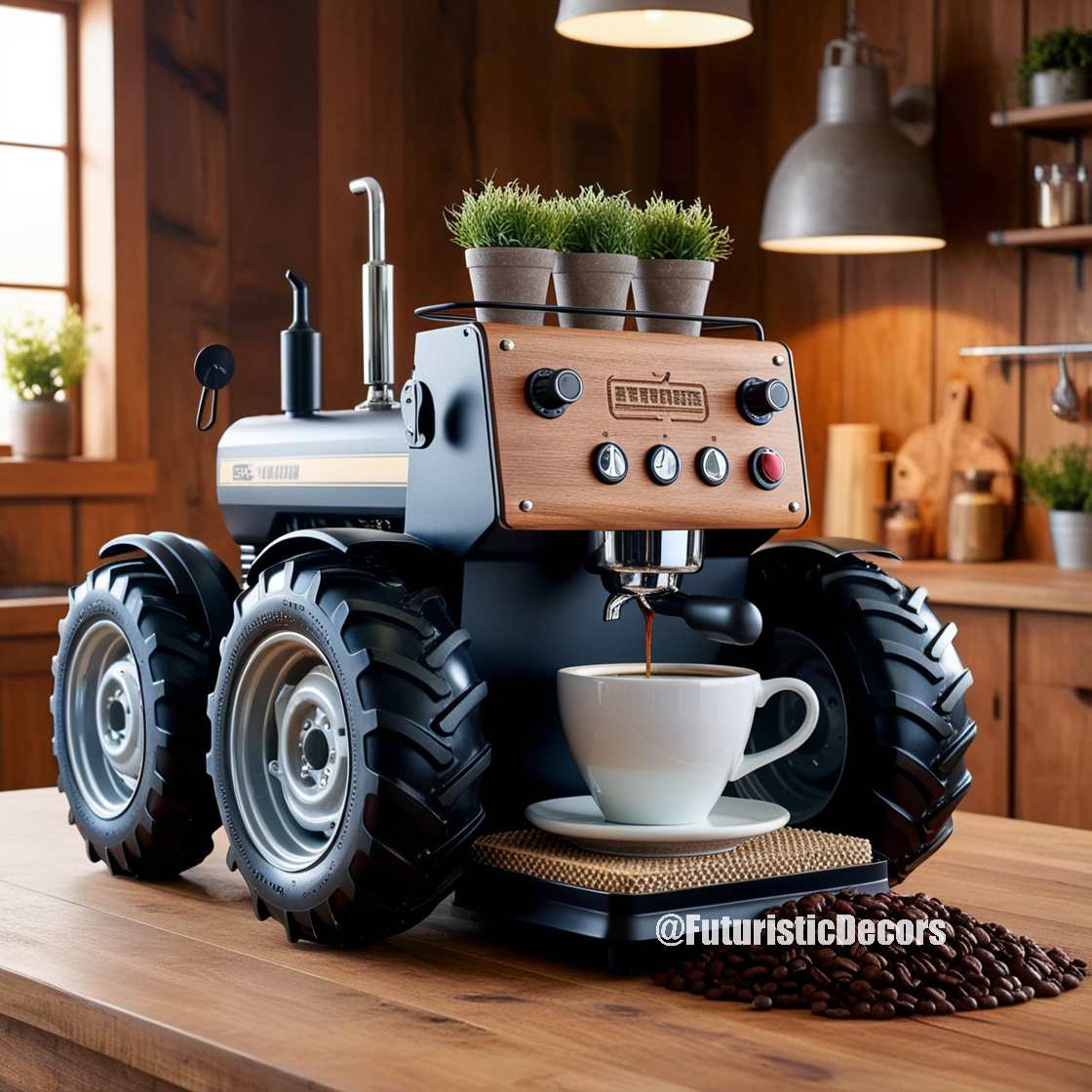 Tractor Inspired Coffee Maker