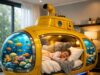 Submarine Aquarium Beds with Coral Reef Views & LED Lighting Submarine Aquarium Beds
