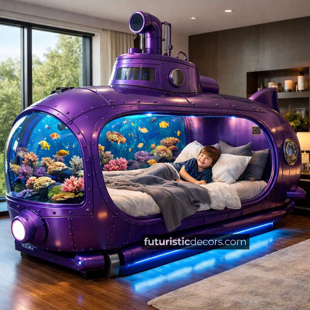 submarine aquarium bed