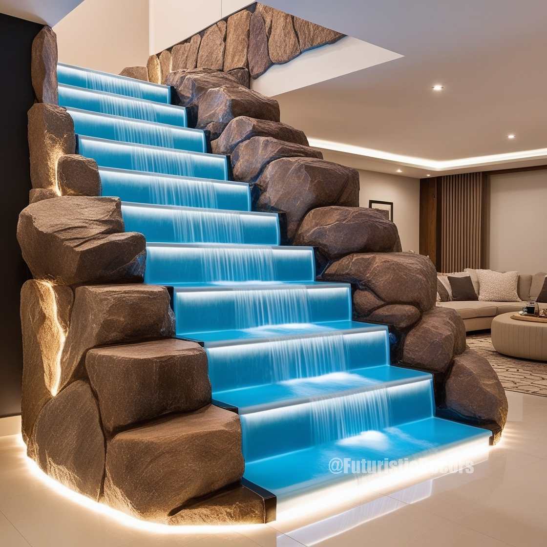 Waterfall Inspired Staircase