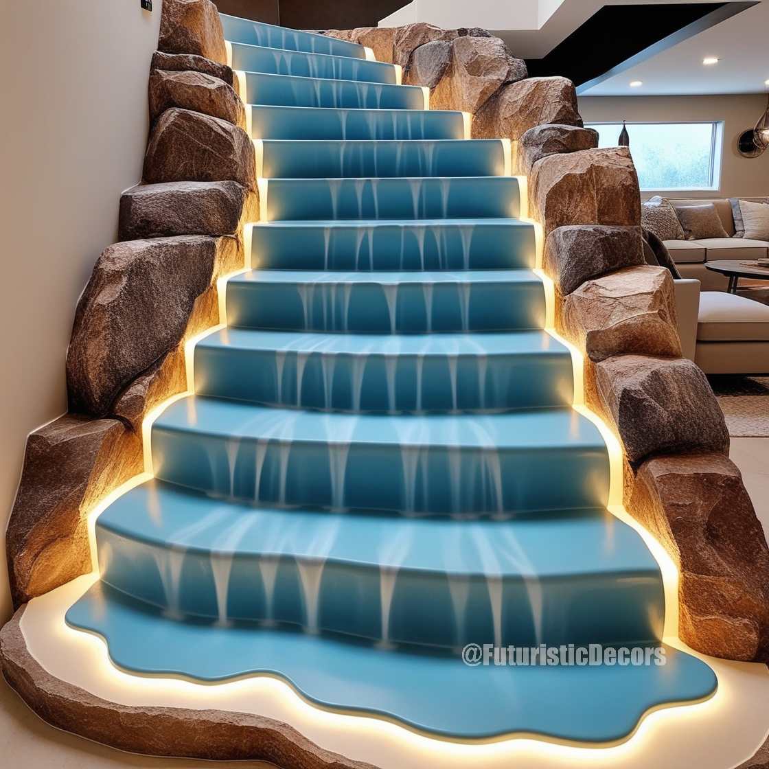 Waterfall Inspired Staircase