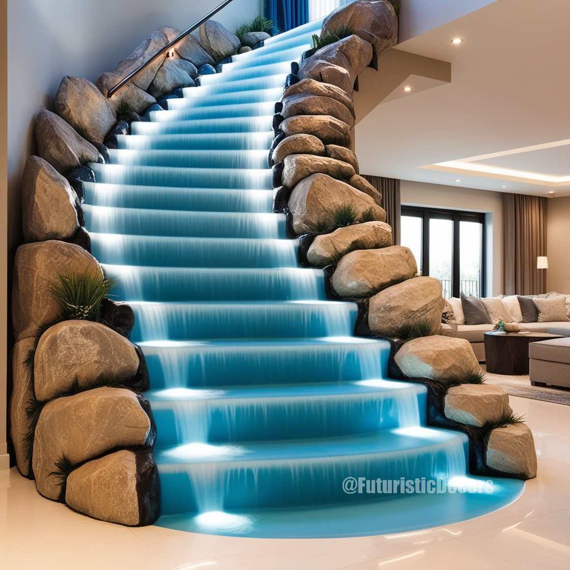 Waterfall Inspired Staircase