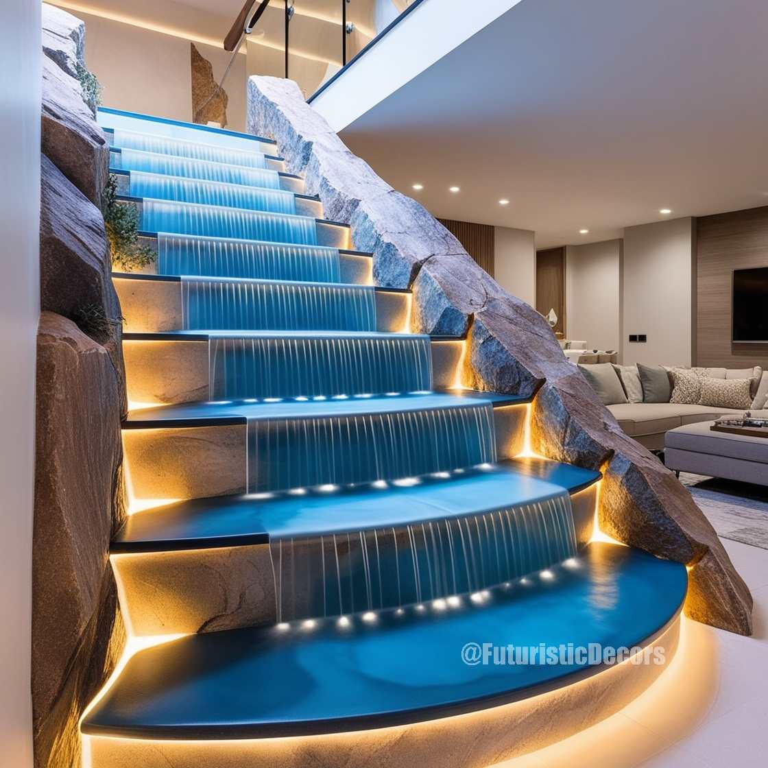 Waterfall Inspired Staircase