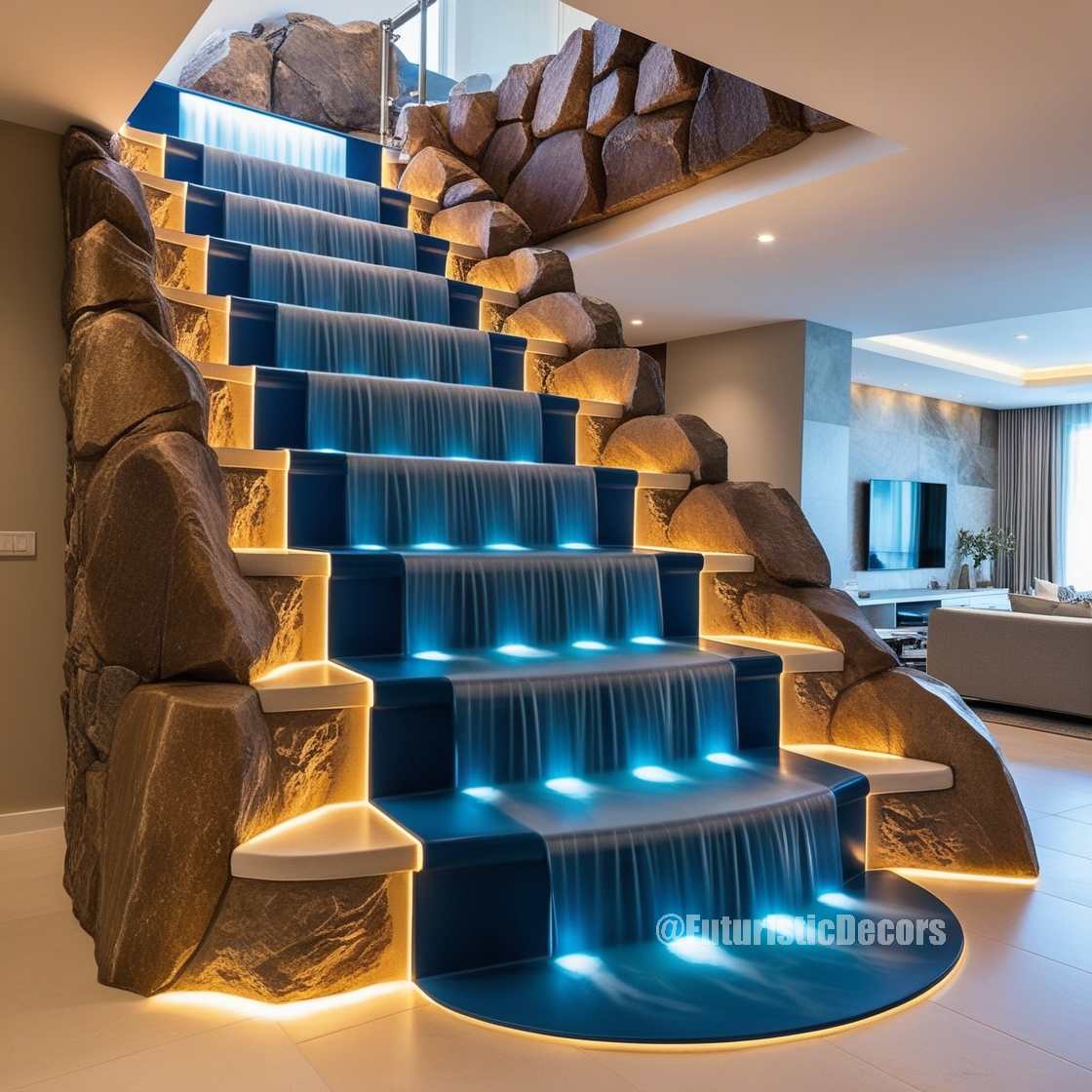 Waterfall Inspired Staircase