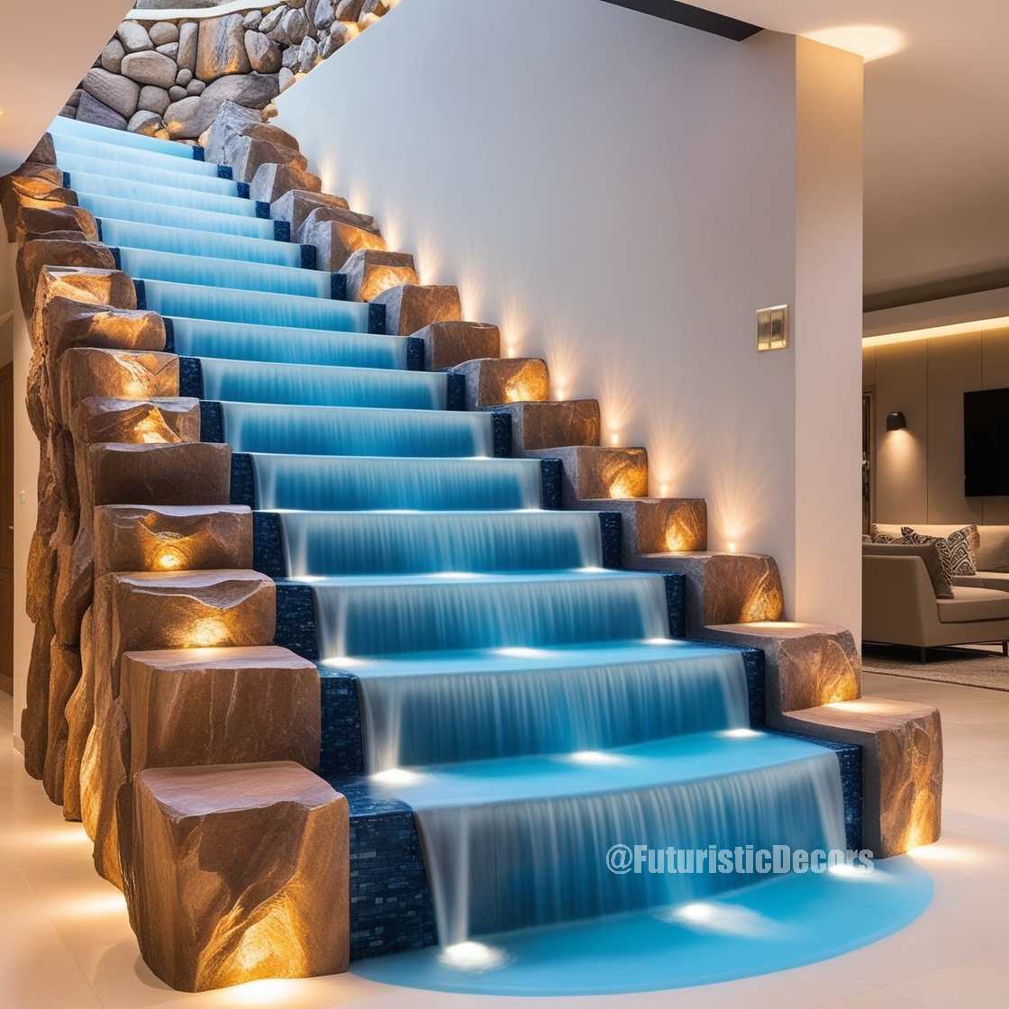 Waterfall Inspired Staircase