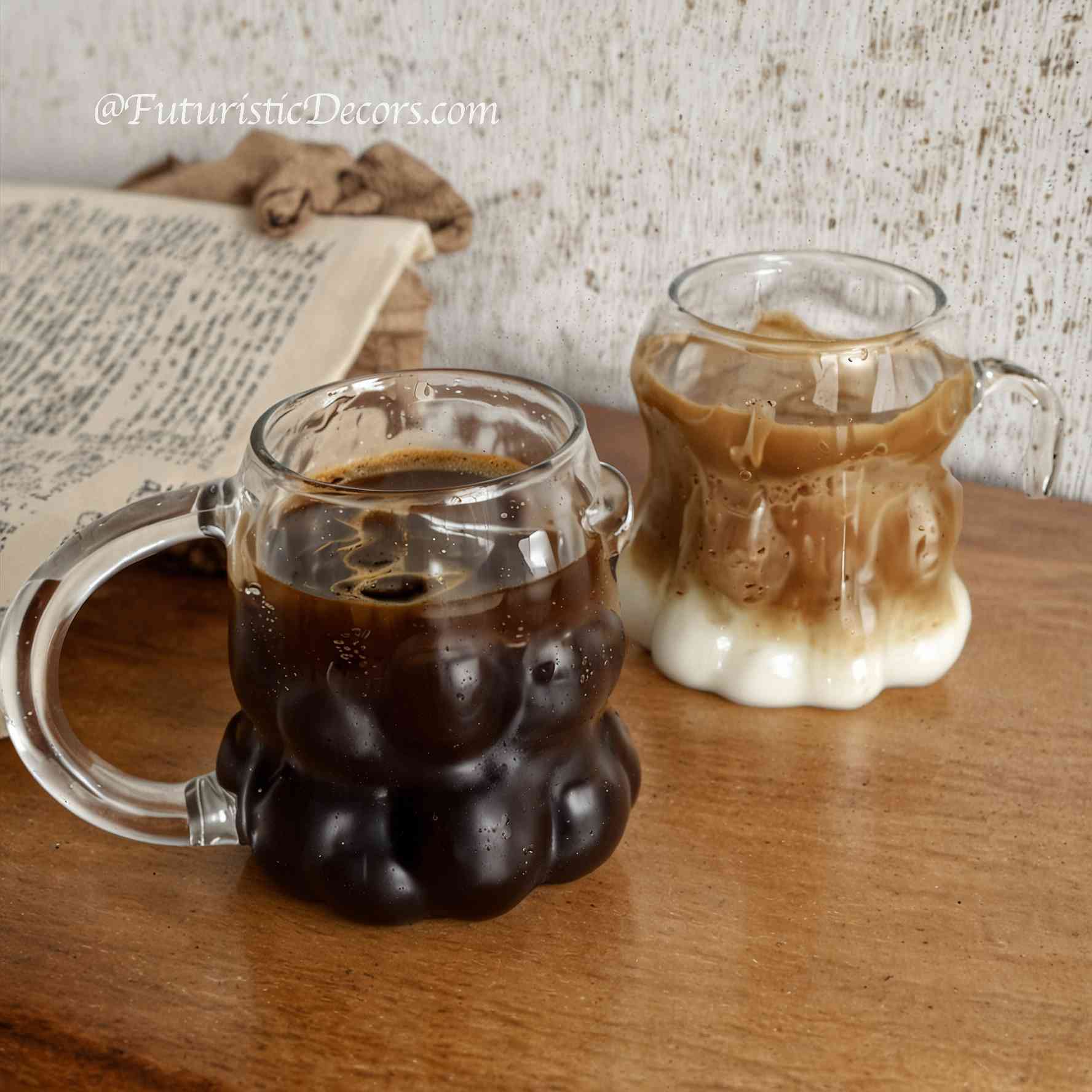 Sleek Glass Irregular Bubble Mug