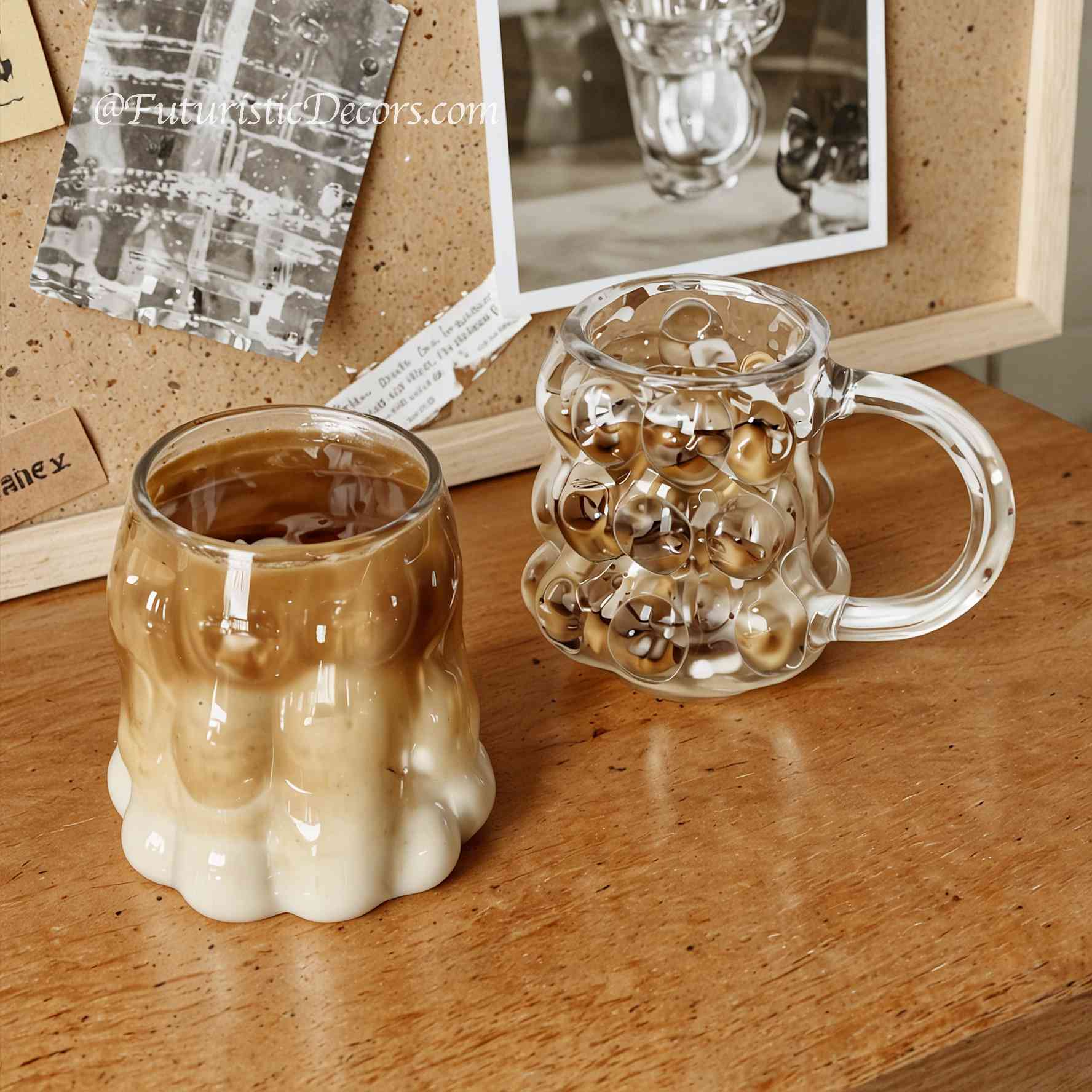 Sleek Glass Irregular Bubble Mug