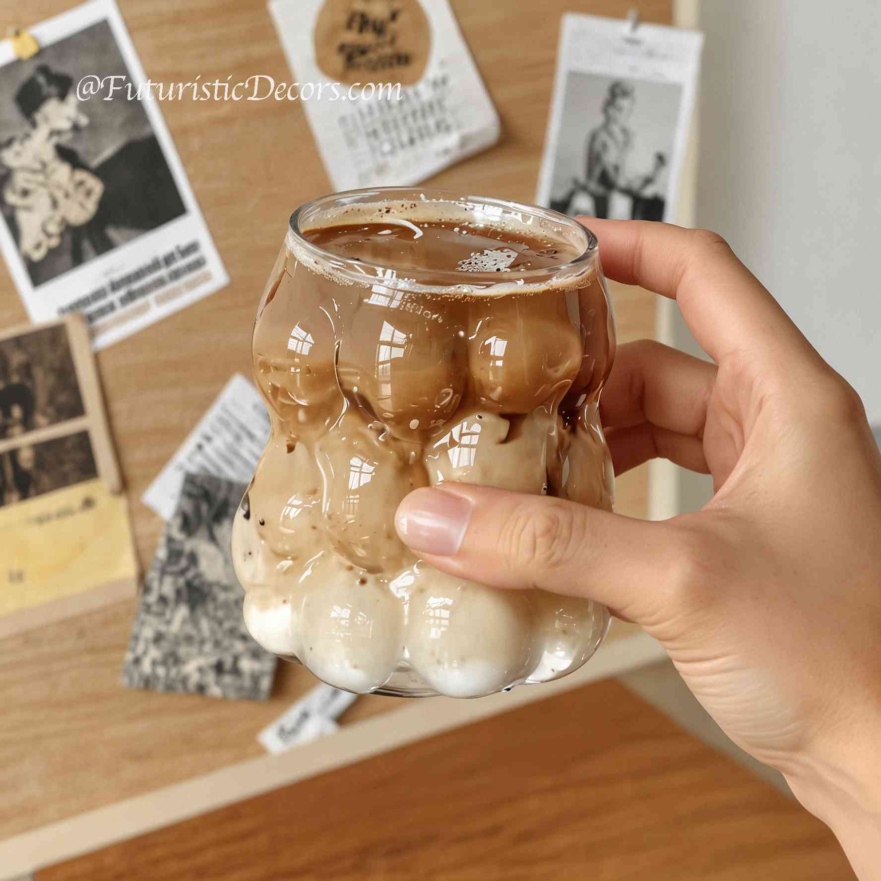 Sleek Glass Irregular Bubble Mug