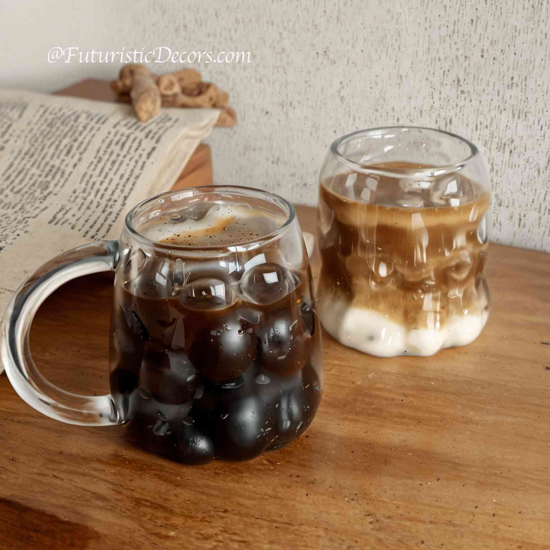 Sleek Glass Irregular Bubble Mug