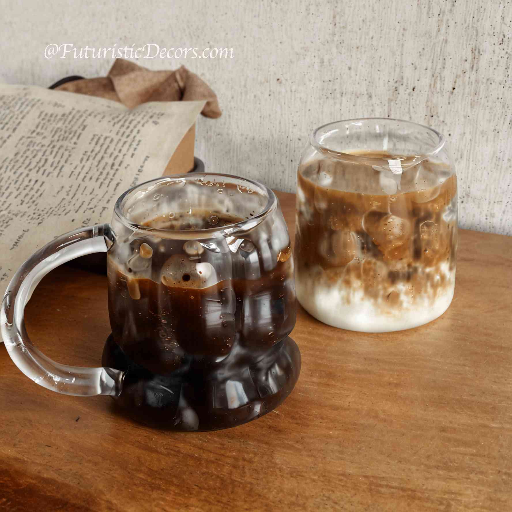 Sleek Glass Irregular Bubble Mug