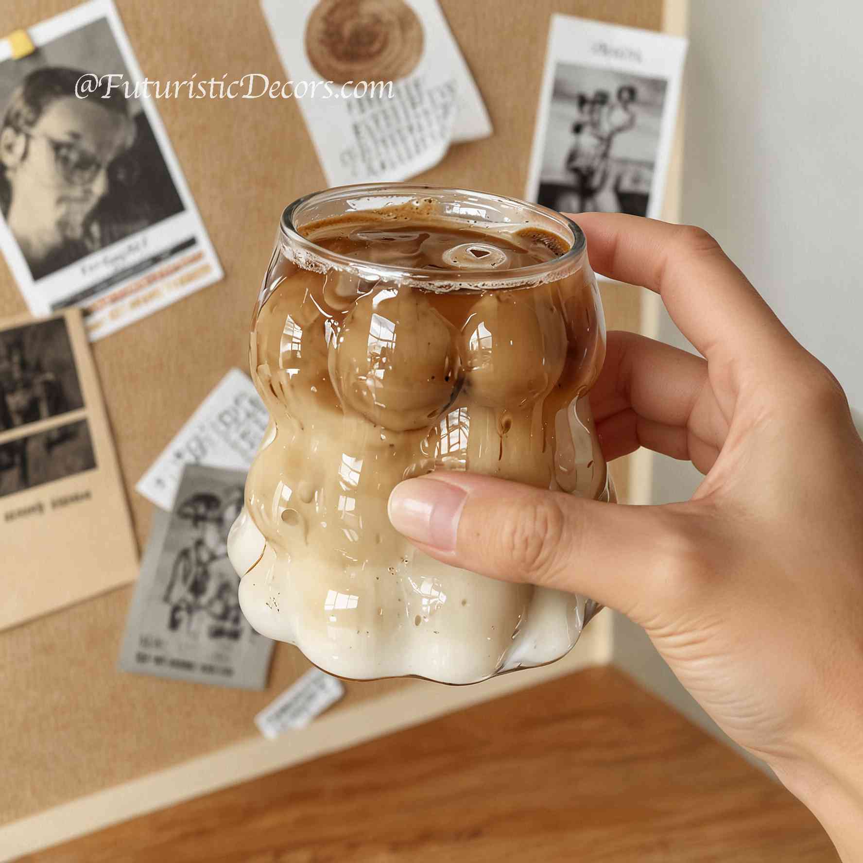 Sleek Glass Irregular Bubble Mug