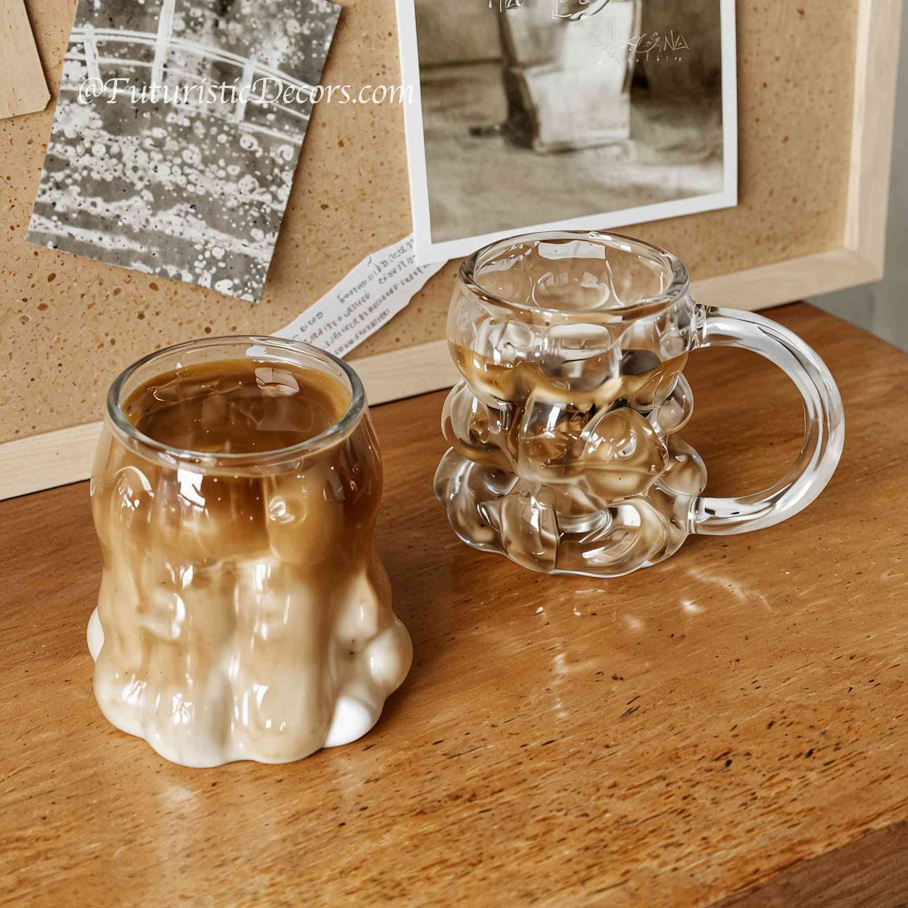 Sleek Glass Irregular Bubble Mug