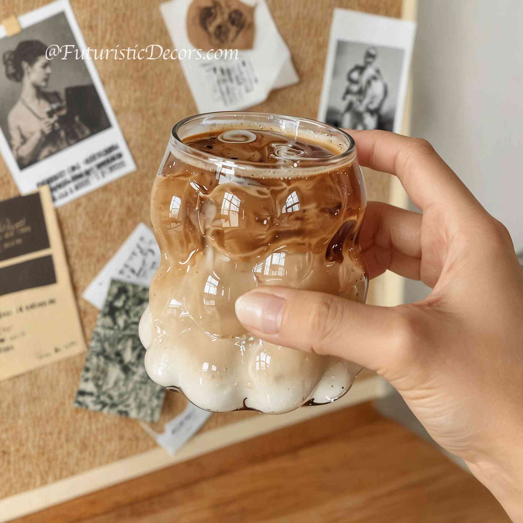 Sleek Glass Irregular Bubble Mug