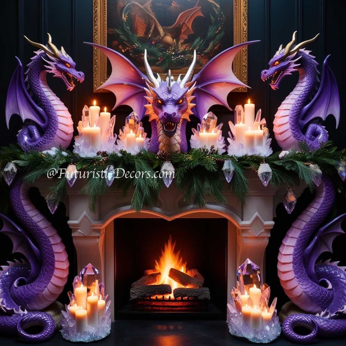 Amethyst Dragon Fireplace