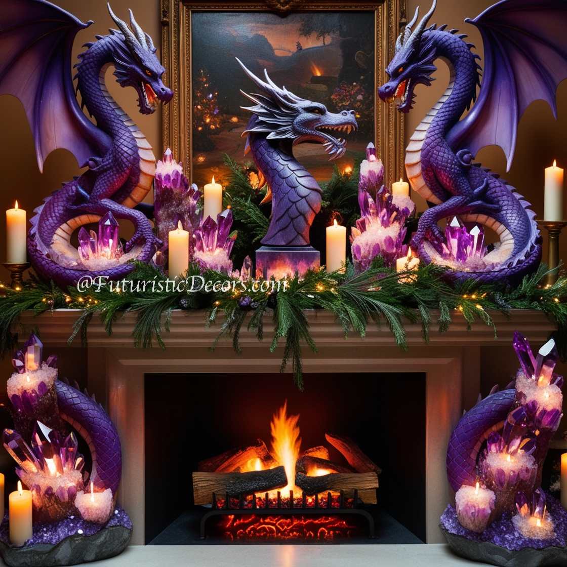 Amethyst Dragon Fireplace