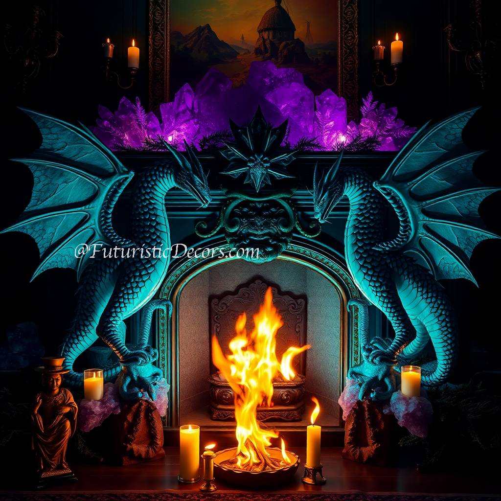 Amethyst Dragon Fireplace