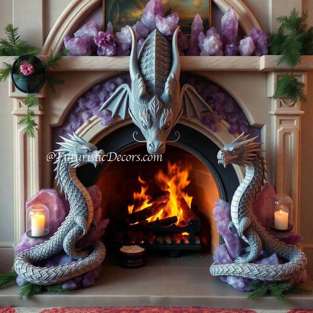 Amethyst Dragon Fireplace