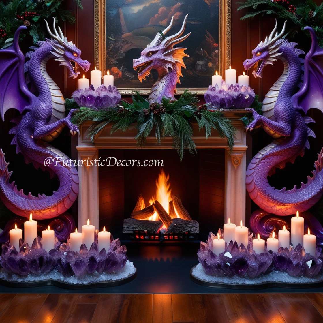 Amethyst Dragon Fireplace