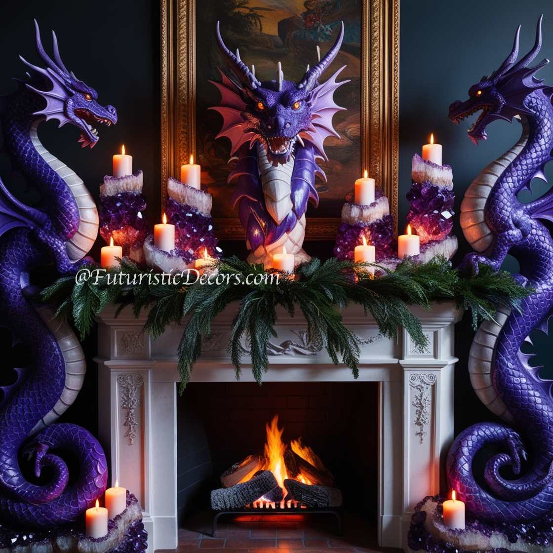 Amethyst Dragon Fireplace