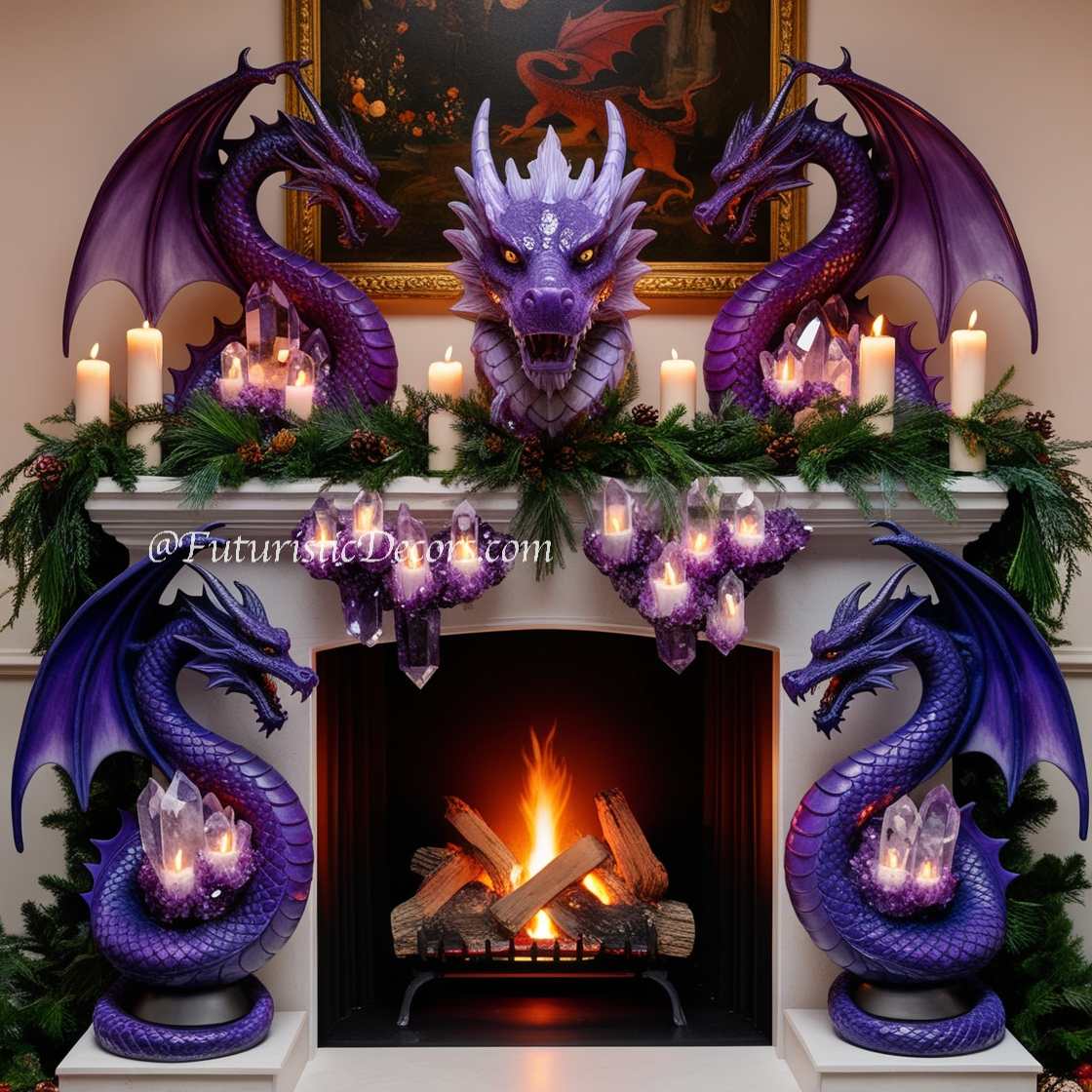 Amethyst Dragon Fireplace